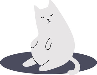 Funny Cat Sleeping Illustration