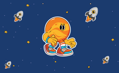 Cute Venus Planet Cartoon Character Illustration for Kids © Elsandro