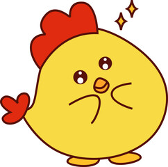 Cute Little Chicken Illustration Element