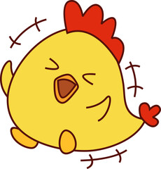 Cute Little Chicken Illustration Element