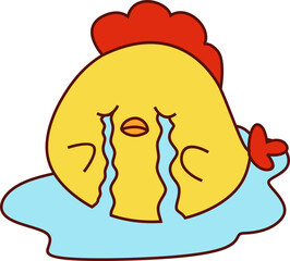 Cute Little Chicken Illustration Element