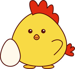 Cute Little Chicken Illustration Element