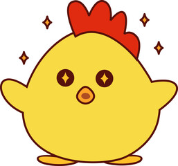 Cute Little Chicken Illustration Element