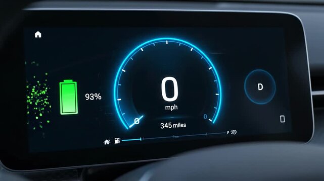 Next-Gen EV Digital Dashboard: Live Battery Charge, Range & Energy Flow Display