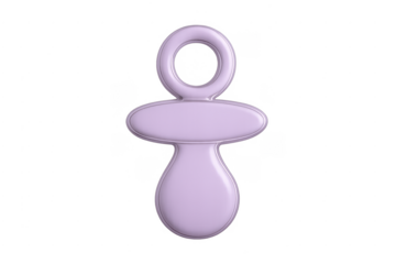 Purple glossy 3d baby pacifier icon