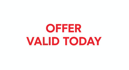 Exclusive daily deal promotion in striking red typography on a crisp white canvas