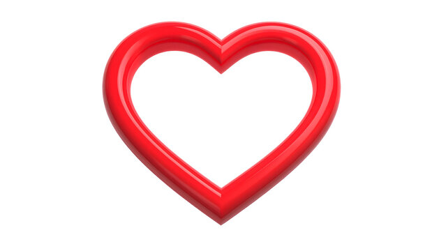 3D rendered red heart shape with a glossy finish on a black background