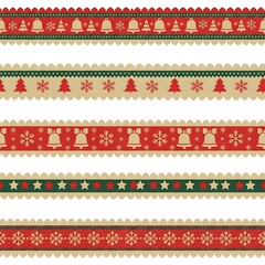 Festive Christmas Themed Decorative Ribbons and Borders holiday