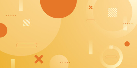 Abstract colorful yellow and orange background design. Simple geometric shapes pattern banner background. Trendy element shapes concept style.