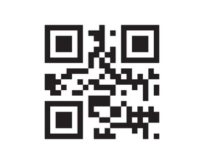 qr code vector illustration isolated black white scan symbol matrix barcode phone communication mobile internet url link data verification id product