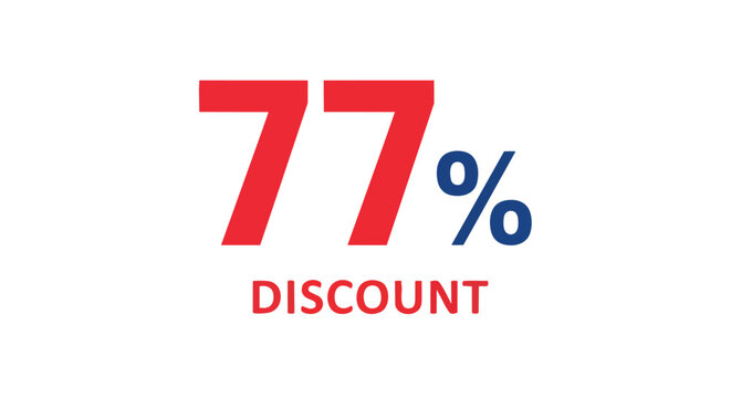 Seventy-seven percent spectacular price reduction banner for promotional campaigns and sales events offering significant savings to customers now