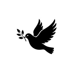 Dove holding an olive branch vector illustration