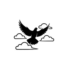 Dove carrying a peace banner vector illustration