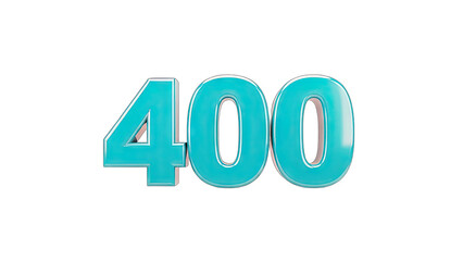 3D Render of the Number 400 on White Background