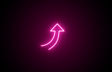Neon glowing growth sign icon symbol. Neon Business graph chart icon on black background. growth concept neon line moving. Growth finance graph chart. Pink color 3d business, finance icon.