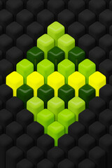 Fototapeta premium 3d illustration of colorful set of shapes on monocrome background, pattern. Geometry background