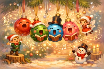 Singing Ornaments Christmas Cartoon
