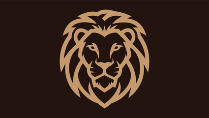 Classic Heritage Lion Head Logo, Vintage Brown and Tan Lion Emblem, Majestic Traditional Animal Mascot for Professional Branding