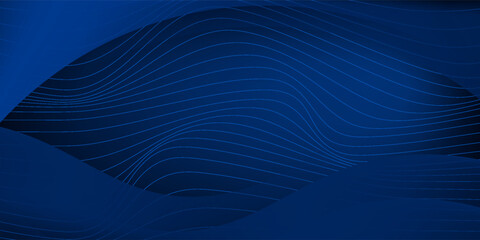 Vector abstract, blue black color background, luxury wave gold line pattern, Illustration modern graphic design for invite, premium, Vip template, business banner or futuristic technology background