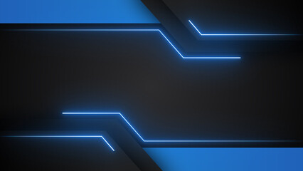 Abstract futuristic blue neon glowing lines background