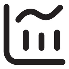 Fototapeta premium Business Growth Bar Chart Icon - Minimalist Data Analytics and Financial Statistics Symbol for UI Design