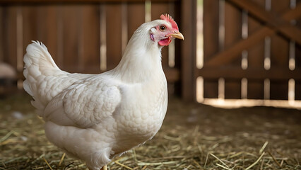Fototapeta premium Chicken in Barn Door