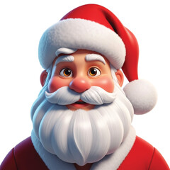 Animated Santa Claus Portrait With Red Hat And White Beard Keywords: Santa Claus, Christmas
