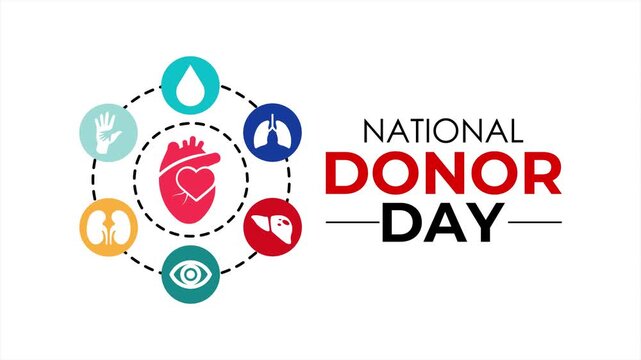Animation of the theme off National Organ Donor Day is celebrated annually on February 14th. National organ donor day celebration.