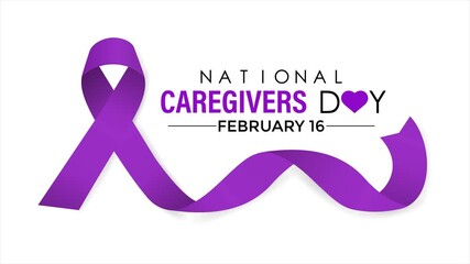  Animation on the theme of national caregivers day is third Friday of February.  4k Motion graphics animation dedication and compassion on National Caregivers Day.