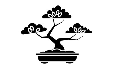 園芸趣味を表す盆栽アイコンイラスト