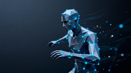 Abstract geometric human figure in motion