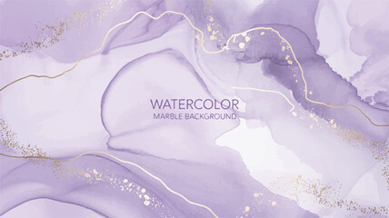 Soft ethereal watercolor marble background with gold accents in a fluid abstract design
