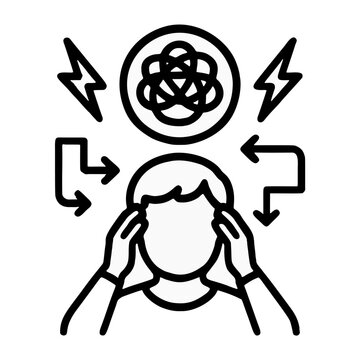 Icon for analysis paralysis or overthinking.