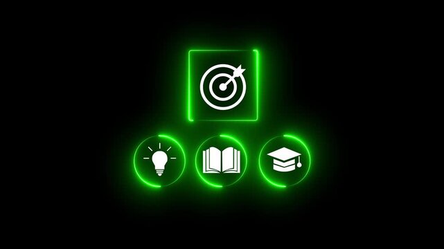 E-library and E-learning Concept, Person with virtual E-Book and target icons for online knowledge Base, Digital library, Access electronic books on Internet. Course education. Webinar technology