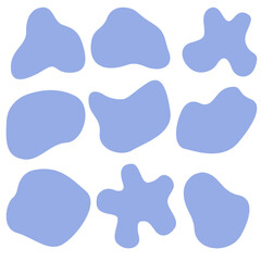 Set of organic abstract blob shapes in modern minimal style