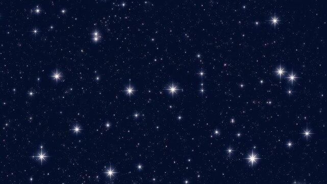 Bright white stars twinkle and shine across deep blue outer space astronomy background for night sky wallpaper celestial pattern cosmos galaxy universe exploration science shadowy constellations