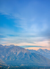 Purple mountains seen from Salt Lake City