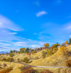 Road on a hill with homes in Salt Lake City Utah