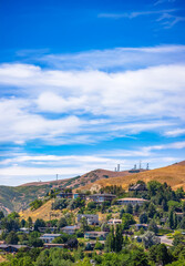 Salt Lake city suburban homes on hill