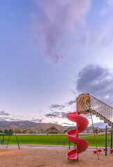 Playground and homes in Saratoga Springs Utah