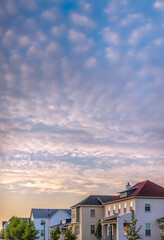 Residential homes in Daybreak Utah against sky