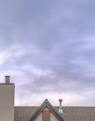 Rooftop with chimney angular roof with copy space