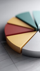 Pie chart finance data 3D segment business analysis report