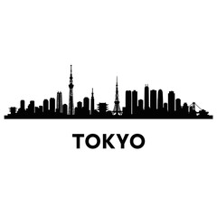 Fototapeta premium Tokyo Skyline Silhouette - A Modern Metropolis.