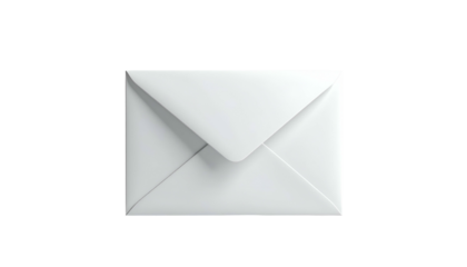 Isolated white envelope on a black background, suggesting communication