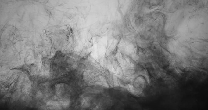 Colored ink clouds floating slowly in the water 
