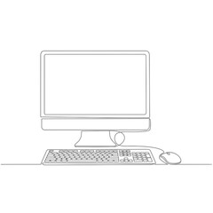 continuous-line-art-of-a-computer-with-minimal-sha