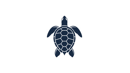 Simple, stylized illustration of a sea turtle in a minimalist design on a white background © Abhinaya Project