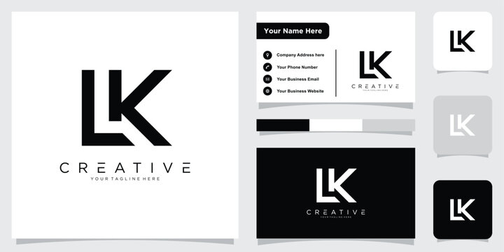 Luxury LK or KL Initial Monogram Text Letter Logo Design