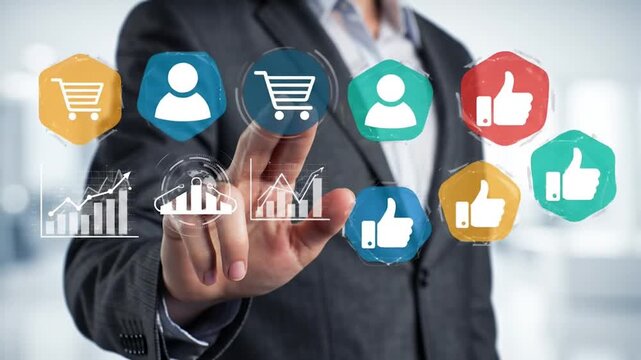 businessman drawing social network concept